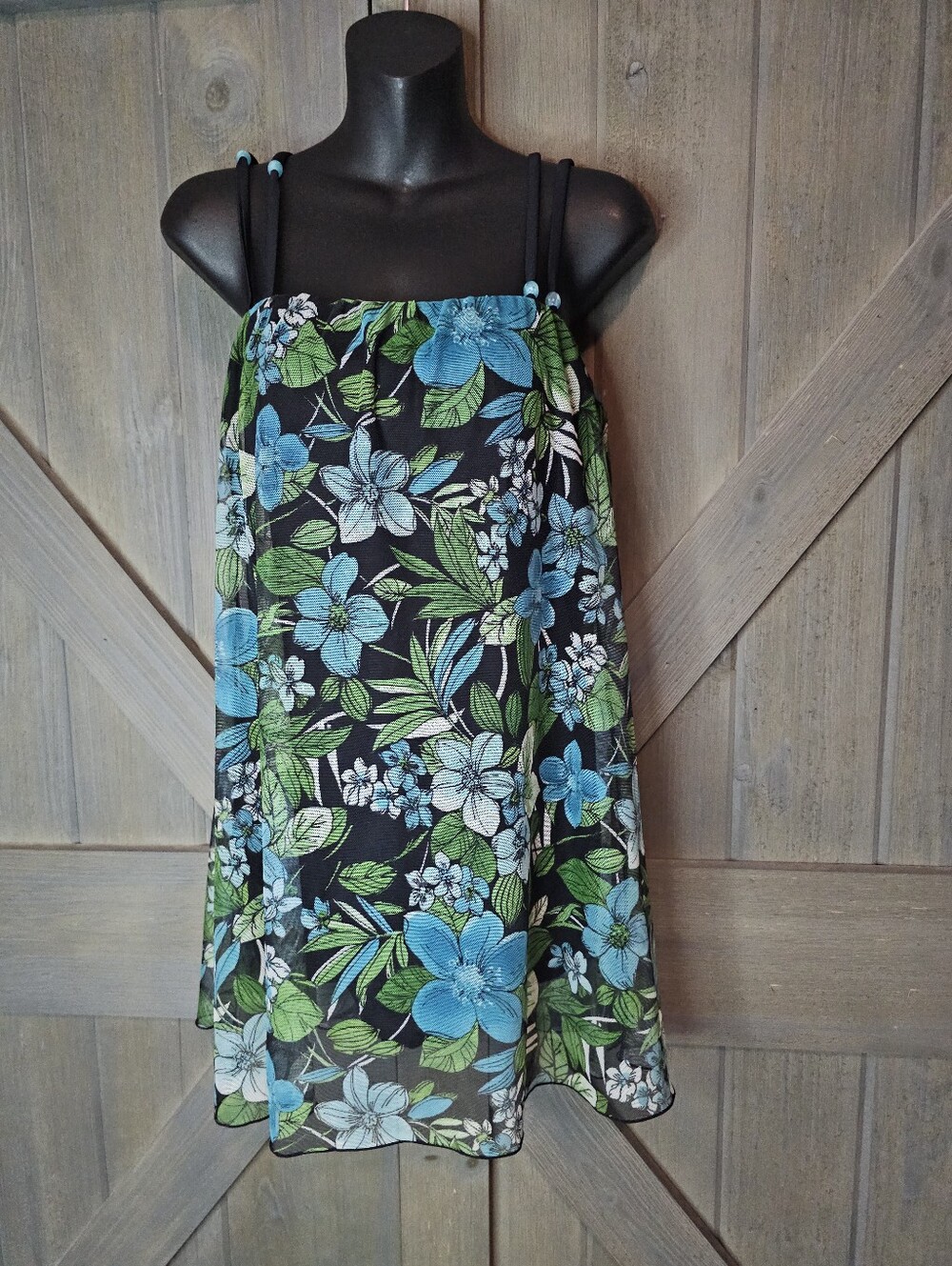 Vintage White Stag Floral Swimsuit sz Medium